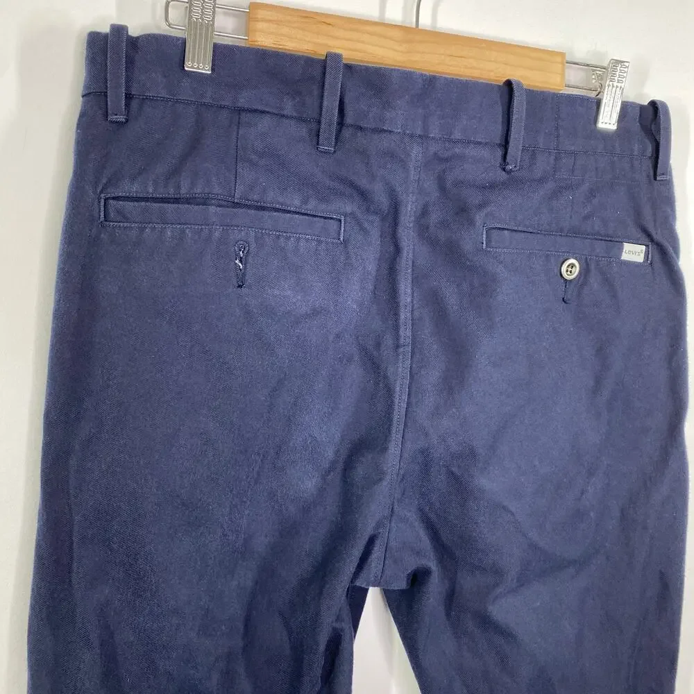 Levi's Navy Blue Cotton Blend Trouser Pants Men's Size 33 x‎ 30